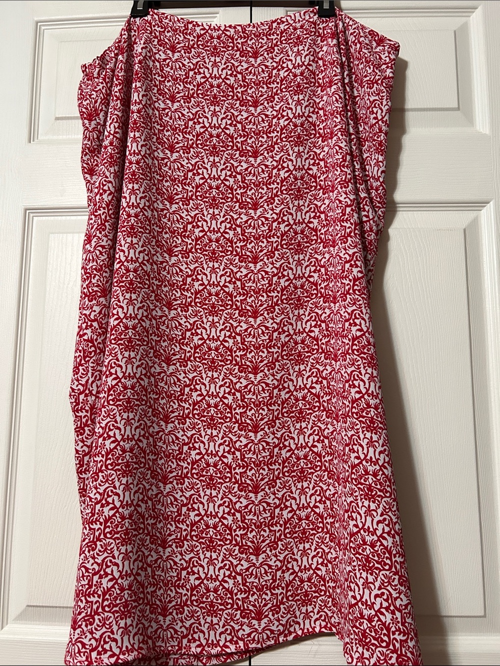 Liz Claiborne -Villager sz 24W Red and White Printed Skirt w/side Zipper